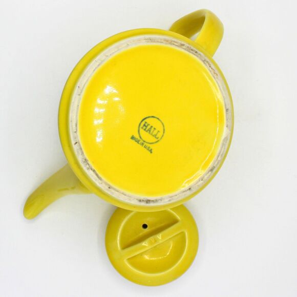 Vintage Yellow Hall Teapot Insulated Ceramic Cozy Hot Pot Retro Kitchen Decor - Picture 5 of 8
